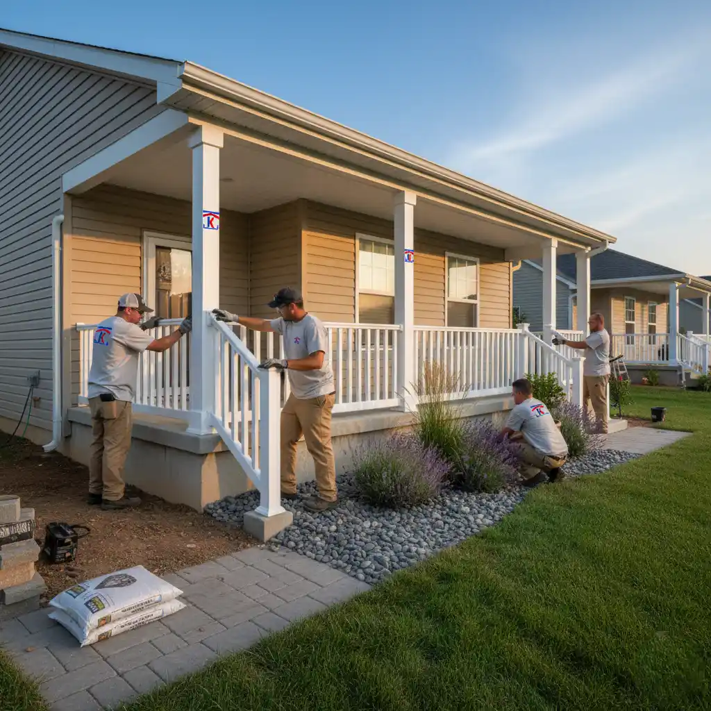 professionals-installing-railings-and-landscaping-around-a-porch.