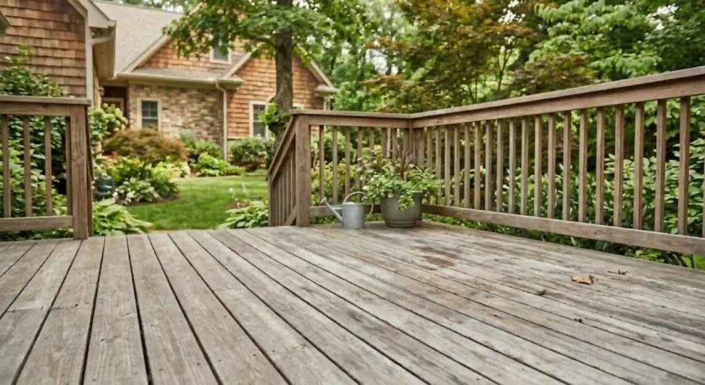 faded deck before staining