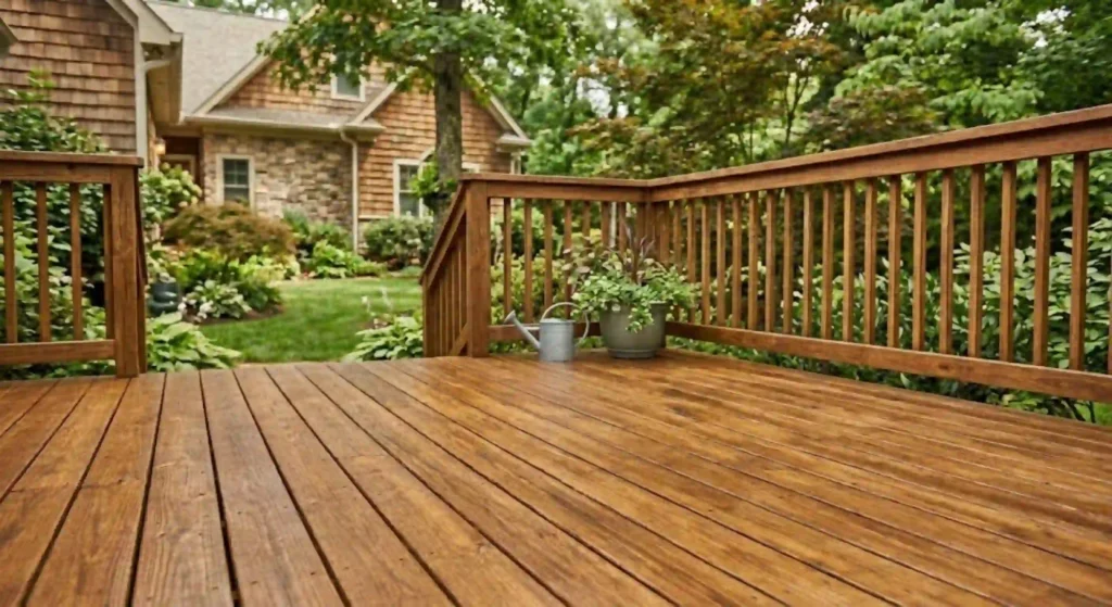 freshly stained deck