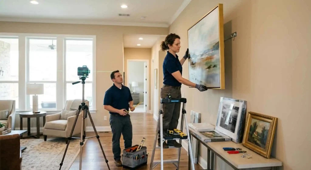 Professional art and picture hanging service in Coweta