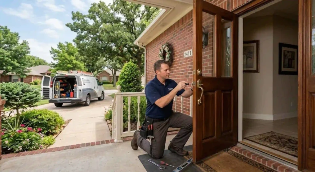 Professional entry door repair service in Broken Arrow Oklahoma