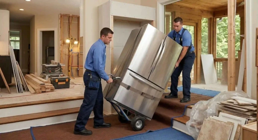 Refrigerator relocation for kitchen renovation